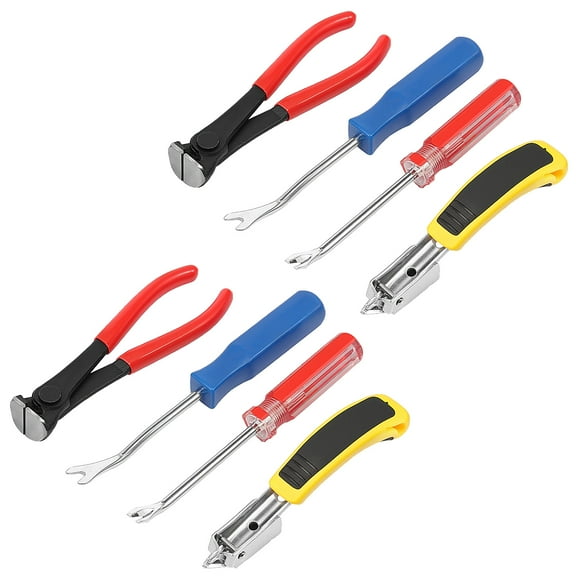 Ikoopy 8 Pcs Nail Removal Tool Set with Upholstery Staple Remover V Tip Tack Puller U Tip Tack Puller and End Cutting Plier for Furniture Floor Wall Wooden Case Car Photo Frame