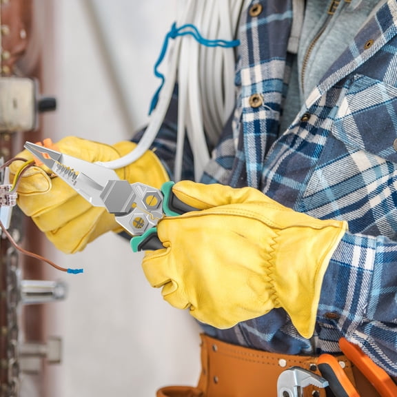 Ikoopy 8 in 1 Wire Stripper with Voltage Tester Multi Functional Electric Wire Stripping Tool Non Slip Handle for Clamping Cutting Winding