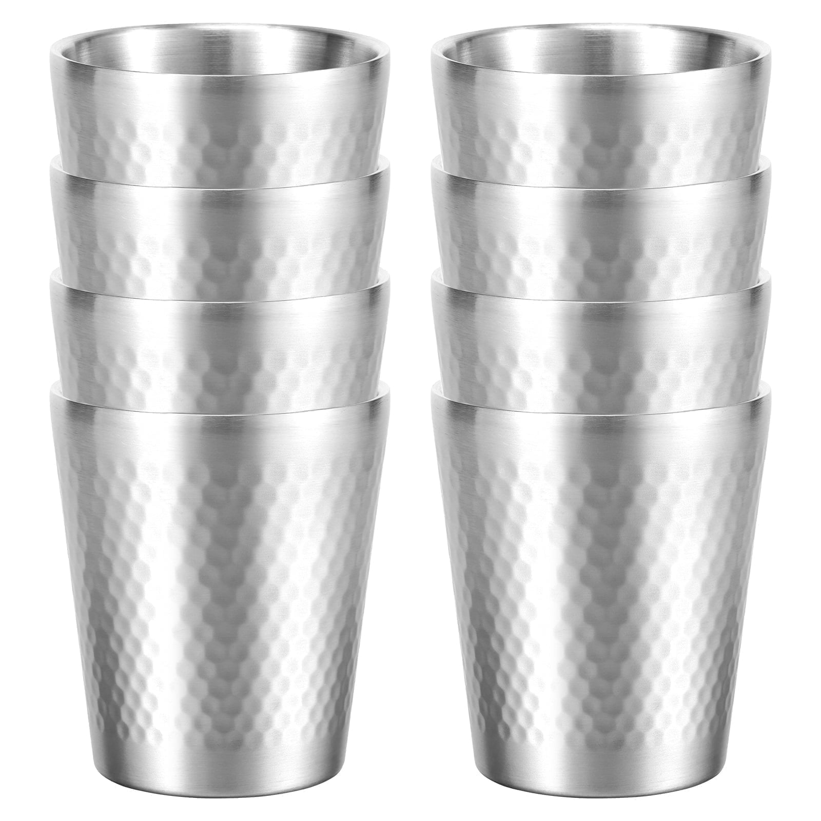 Ihvewuo 8Pcs 304 Stainless Steel Cup 300ml Stackable Double Wall Metal Cup Vacuum Insulated Water Tumbler Metal Coffee Mug Travel Cup Beverage Cup Dishwasher Safe for Coffee Tea Milk - Walmart.com