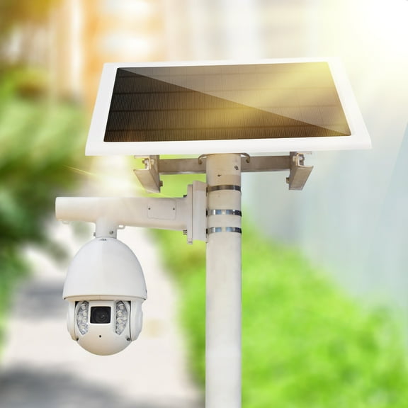 Ikoopy ABS 6W Security Camera Solar Charger Built in Voltage Regulator IC Circuit Waterproof Security Camera Solar Panel for Home