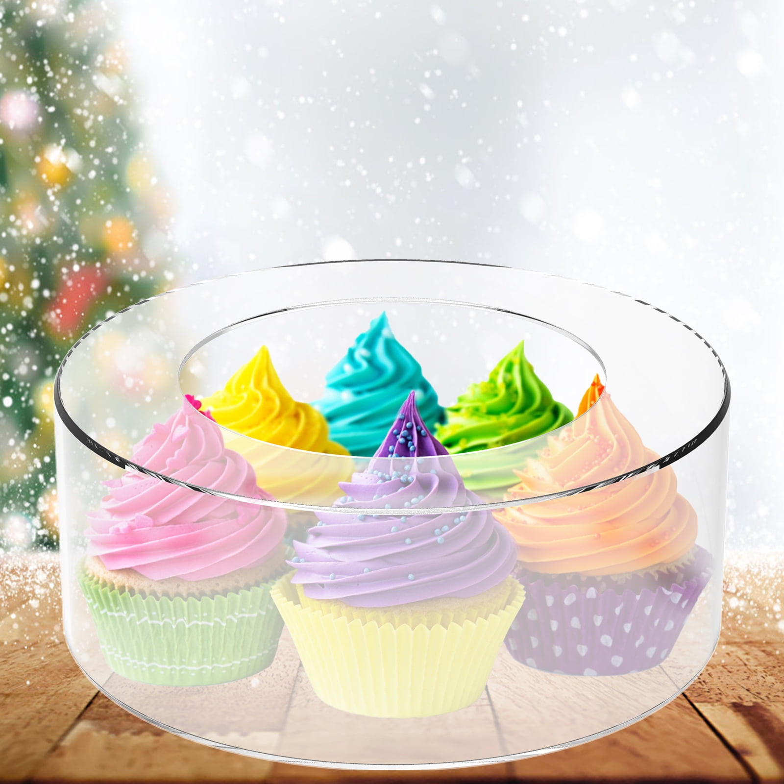 Ikoopy Acrylic Fillable Cake Stand Clear Cake Riser Cylinder Cupcake ...