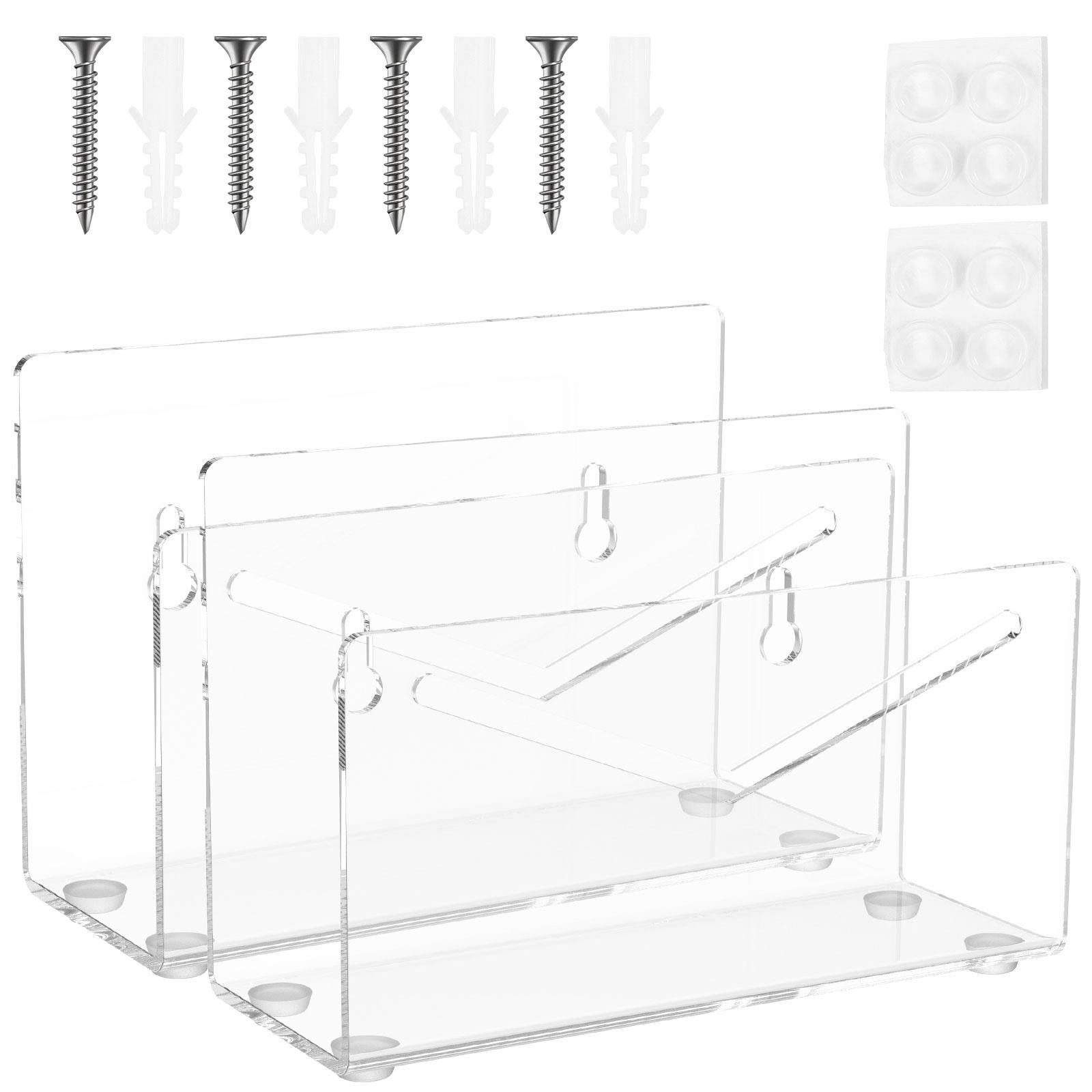 Ikoopy Acrylic Mail Holder Clear Mail Organizer with Non Slip Mat