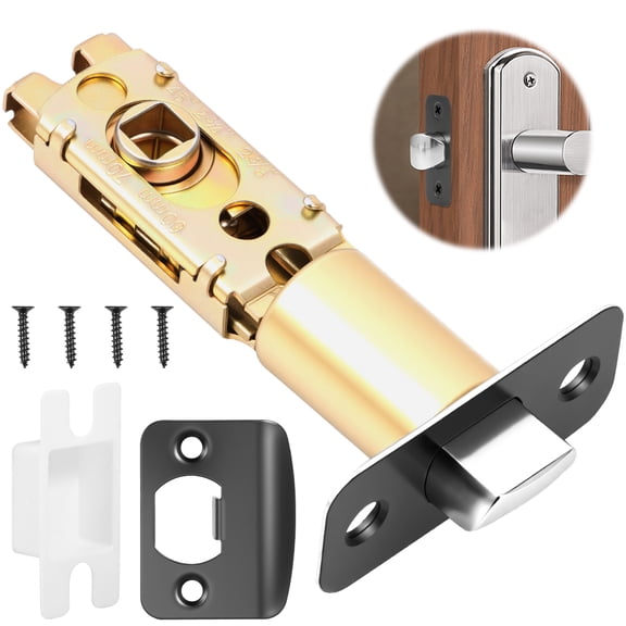 Ikoopy Adjustable Deadlatch Replacement 45° Turning Angle Stainless Steel Door Lock Deadlatch for 1-3/8 Inch to 1-3/4 Inch Door Thickness