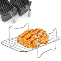 Ikoopy Air Fryer Rack for Double Basket Air Fryers Stainless Steel Grilling Rack Air Fryer Accessories Cooking Rack Toast Rack for Oven Microwave Baking Roasting