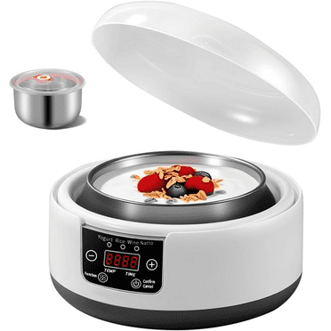 Wekvgz Auto Yogurt Maker Stainless Steel Electric Yogurt Machine Constant Temperature Fermentation Probiotic Yogurt Maker Intelligent Electric Yogurt Creator Suitable for Home