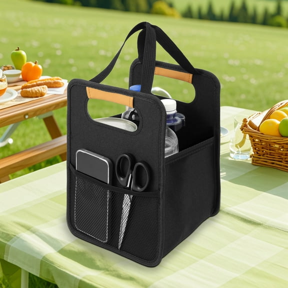 Ikoopy Beverage Carrier with Handle Oxford Cloth Coffee Cup Carrier Reusable Beverage Caddy for Delivery Take Out Outdoor Traveling