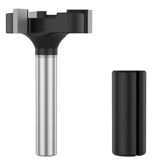 Ikoopy CNC Spoilboard Surfacing Router Bit Professional 1/4inch Shank Slab Flattening Router Bit 3 Wing Carbide Insert Planing Bit Woodworking Tool 1inch Cutting Diameter for Wood MDF