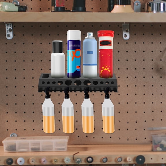 Ikoopy Carbon Steel Bottle Storage Rack Wall Mounted Detailing Brush Organizer Clearly Categorized Spray Bottle Storage Rack for Garage