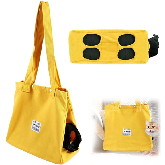 Wekvgz Cat Carrier Bag Canvas Cat Shoulder Carrying Bag Breathable Cat Carry Tote Bag Portable Cat Carrier Pouch Multipurpose Cat Travel Carrier Bag for Nail Trimming Car Travel