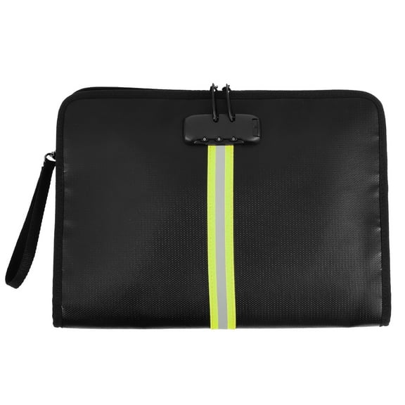 Ikoopy Composite Fabric Fireproof Document Bag Large Capacity Fireproof Storage Bag Password Lock Waterproof Document Holder for Passport
