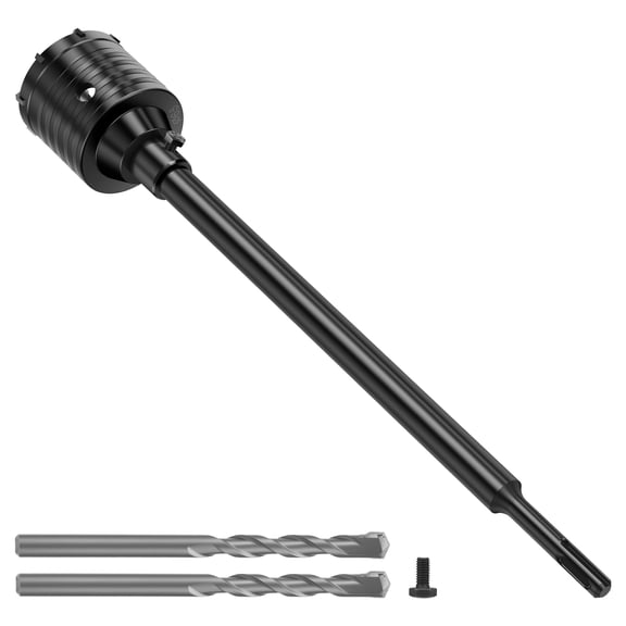 Ikoopy Concrete Hole Saw Kits 2.5Inch Carbon Steel Wall Hole Cutter Drill Bit Sets with 350mm SDS Plus Shank Connecting Rod 110mm Center Positioning Drill Bits for Dry Wall Plasterboard