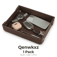 thumbnail image 1 of Valet Tray Catchall Tray for Men, 10.23"x 7.48"x 1.77" PU Leather Organizer for Nightstand, Entryway or Desk, Keys, Wallet, Watch, Dark Brown, 1 of 10