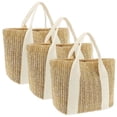 thumbnail image 1 of 3Pcs Straw Beach Bags for Women, 13" Burlap Tote Bags with Handles, Bachelorette Party Bags for Bridesmaid Proposal Gifts, Wedding Welcome Bags, Bridal Shower Favor Tote Bags, 1 of 11