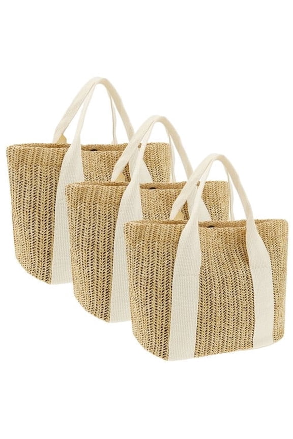 3pcs Beach Straw Bags for Bachelorette Favors Burlap Tote Bag with Handle for Bridesmaid Proposal Bags Bridesmaid Gifts Bag Bachelorette Gifts Bag Bridal Shower Gift