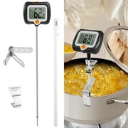 Digital Candy Thermometer with Pot Clip, 180  Rotating LCD Instant Read Food Thermometer for Deep Fry