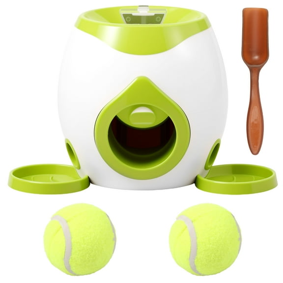 Ikoopy Dog Ball Launcher Interactive Puppy Ball Thrower Machine with Automatic Treat Dispenser Fun Dog Training Toys for Indoor Outdoor