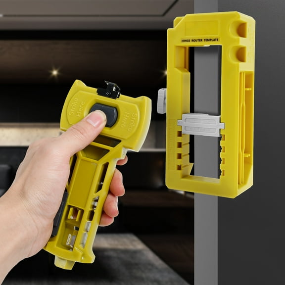Ikoopy Door Hinge and Door Latch Installation Kit Portable Hinge Mortiser Template with Router Bit Wrench for Installation Woodworking