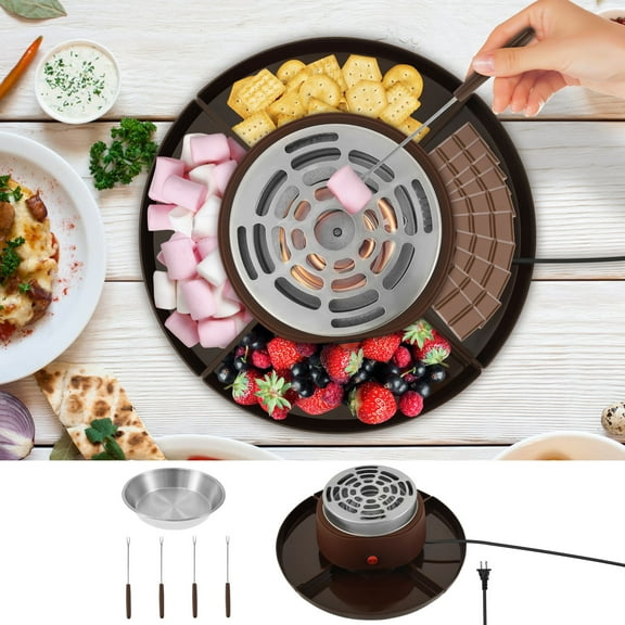 Ikoopy Electric Smores Maker Tabletop Indoor with 4 Detachable Trays and 4 Forks Flameless Electric Marshmallow Roaster for Movie Night Supplies
