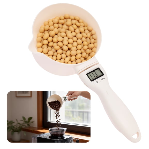 Ikoopy Electronic Measuring Spoon With Conversion Smart Electronic Measuring Cup Weigh As You Scoop Battery Powered Style 28 OZ High Precision With LCD Screen