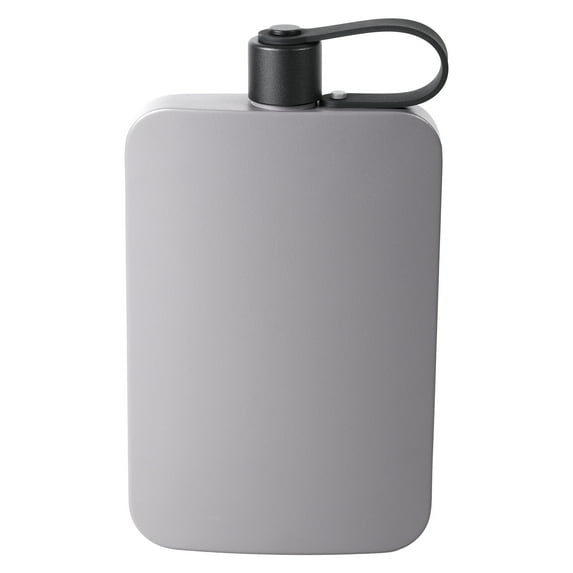 Ikoopy Flat Water Bottle Stainless Steel Integrated Cap Design Portable 500 ML Flask for Outdoor Sports Travel Present for Friend Couple