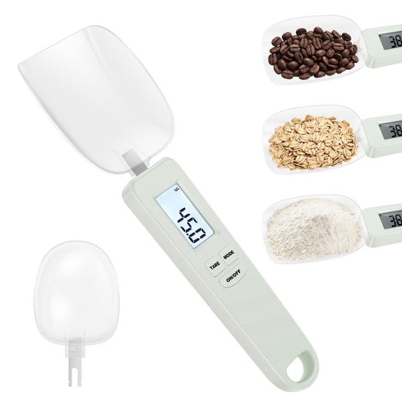 Ikoopy Kitchen Spoon Scale, Digital Measuring Spoon High Precision 0.1g Digital Kitchen Spoon Scale 7 Unit Baking Scale for Baking
