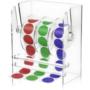 Wekvgz Label Dispenser Clear Sticker Roll Holder Acrylic Sticker Dispenser Multipurpose Label Roll Tape Organizer Stand for Office and Home
