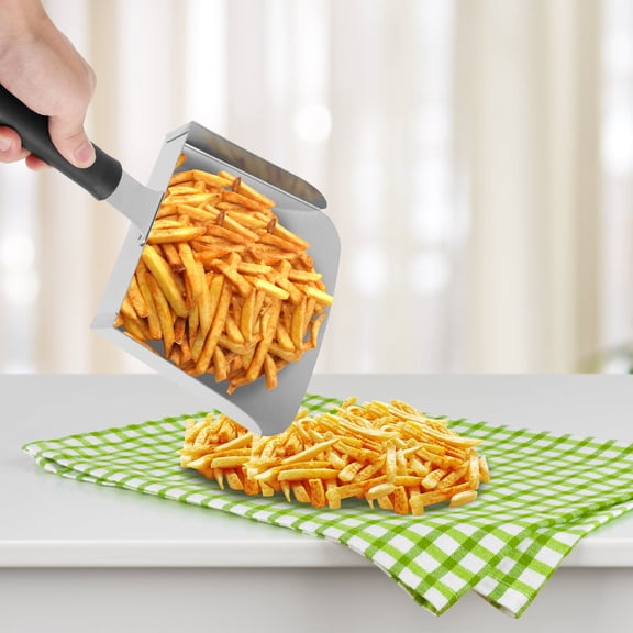 Ikoopy Large Griddle Scoop Stainless Steel Griddle Food Mover Sturdy Griddle Scoop Spatula Multipurpose Food Shovel for Stir Fry and Move Food