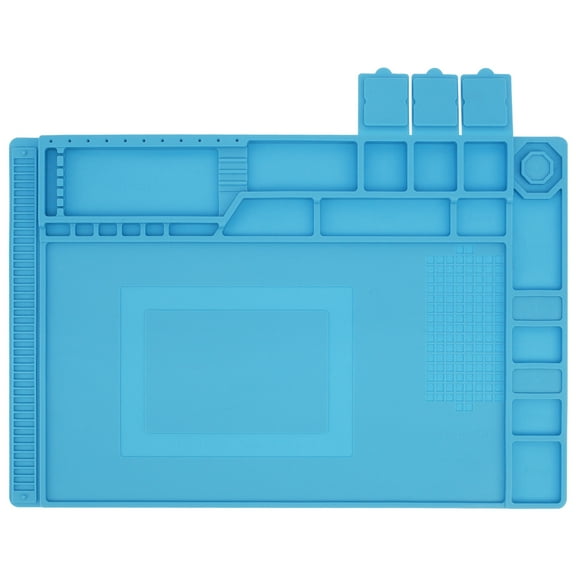 Ikoopy Large Soldering Mat 17.7inch Heat Resistant Silicone Repair Mat Reusable Electronics Work Mat Multi Purpose Work Station Pad for Electronic Soldering Iron Phone Repair