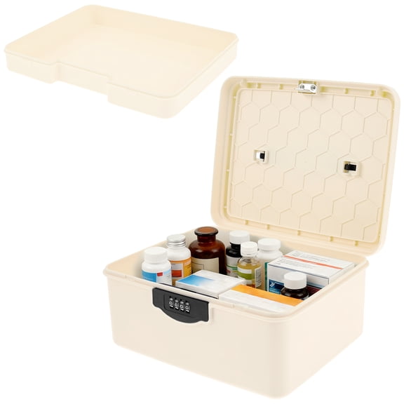 Ikoopy Lockable Medicine Box Medication Lockable Container for Refrigerator with Code Locking Box for Medicine Phone Office Document Safety