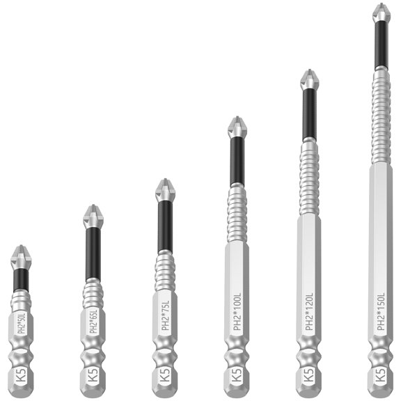 Ikoopy Magnetic Screwdriver Drill Bit Solid High Efficient Magnet Electric Screwdriver Set Reusable Hex Shank Steel Slot Bit for Repairing