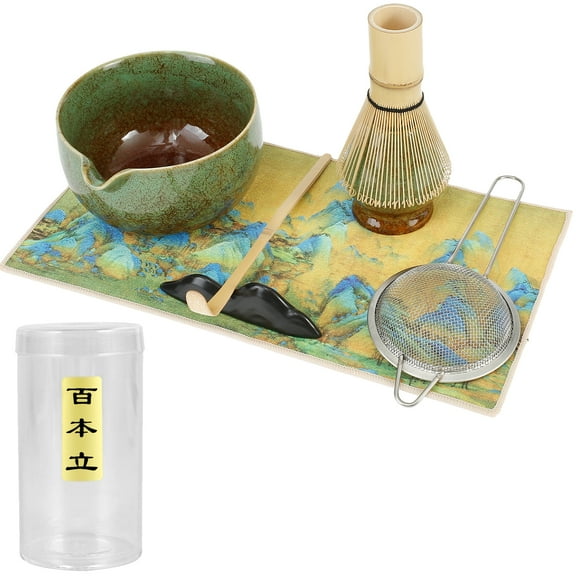 Ikoopy Matcha Whisk Set Easy to Clean Matcha Tea Set Versatile Matcha Whisk and Bowl Set Sturdy Matcha Kit Include Matcha Bowl Kit for Gifts