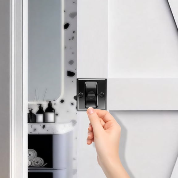 Ikoopy Matte Black Pocket Door Lock Stainless Steel Privacy Pocket Door Hardware Sliding Latch for Bedroom Bathroom Study