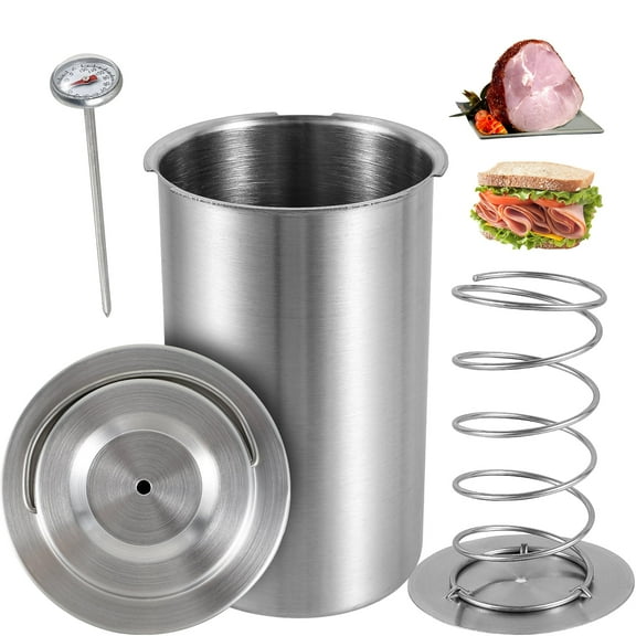 Ikoopy Meat Press Cooker 304 Stainless Steel Ham Press Maker Multifunctional Round Shape Homemade Deli Meat Press Marker Machine for Meat Pork Beef Fish Lamb Poultry Seafood
