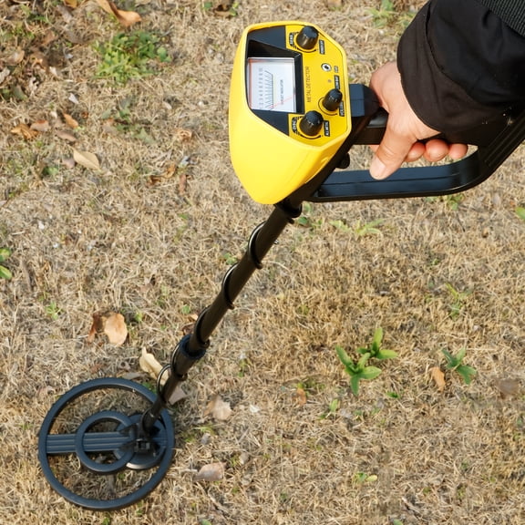 Ikoopy Metal Detector ABS Gold Detector Precise Detection Metal Searching Instrument Adjustable Length Detecting Device Depth Detection Metal Scanner with Ergonomic Handle for Metal Black Yellow