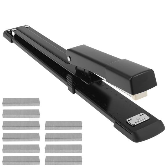 Ikoopy Metal Long Arm Medium Duty Stapler Multi Page Binding Capability Medium Duty Stapler Labor Saving Stitching Machine for Document