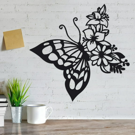 Ikoopy Metal Wall Art Elegant Metal Wall Decor Modern Metal Wall Silhouette Easy Installation Home Decoration for Bedroom Living Room Garden Office Farmhouse