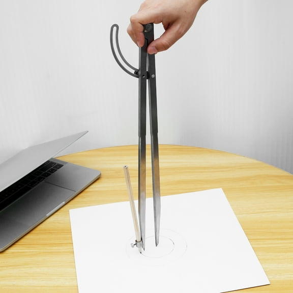 Ikoopy Metal Woodworking Compass 16 Inch Professional Carbon Steel Drafting Compass Tool with Pencil Holder and Lockable Wing for Drawing