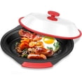 thumbnail image 1 of Qenwkxz Microwave Bacon Cooker, Red Microwave Bacon Grooved Cooking Tray with Splatter Lid, Microwave Grill Pan, Easy to Clean, Convenient Kitchen Tool, Dishwasher Safe, 1 of 11