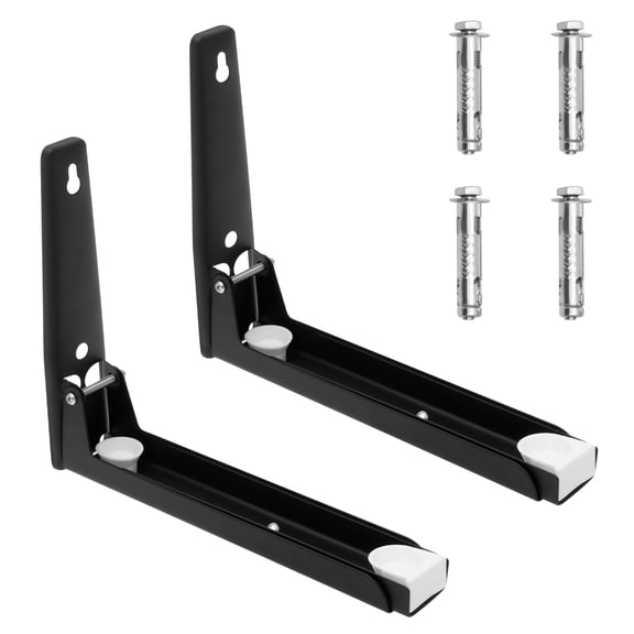 Ikoopy Microwave Shelf Foldable Microwave Wall Bracket Adjustable Stove Mounting Kit Stainless Steel Wall Mount Shelf Easy to Install for Home Kitchens