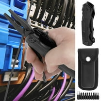 Ikoopy Mini Multitool Pliers Stainless Steel Mini EDC Multitool Rustproof Pocket Multi Tool Multiple Jaw Functions 9 in 1 Multitool Foldable Multitool Pliers Pocket Knife for Festivals