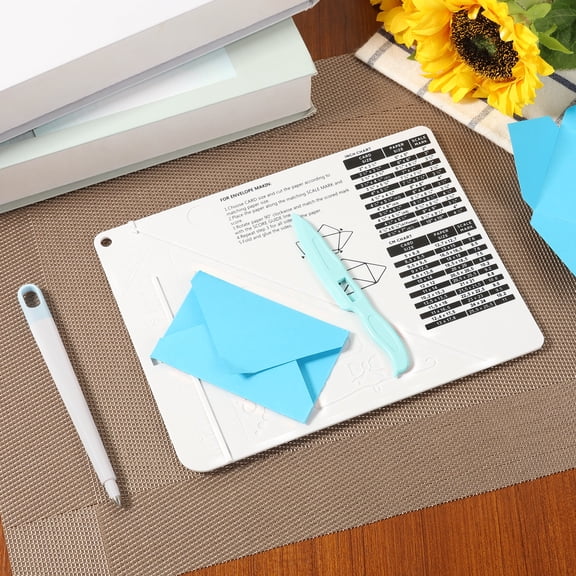 Ikoopy Mini Score Board for Paper Craft 6.46x8.5inch Multipurpose Scoring Board with Bone Folder for Crafting Make Envelope Box Card Precision Photo and More