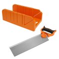 thumbnail image 1 of Ikoopy Mitre Box with Saw for Woodworking Cuts at 22.5° 45° and 90° Angles Orange Plastic Mitre Box and SK5 Steel Saw Set for Cutting Wood, 1 of 11