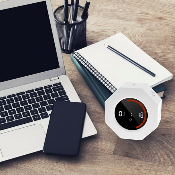 Ikoopy Octagon Pomodoro Timer Clock Octagonal Gravitational Flip Focus Productivity Timer Cube 1/3/5/15/30/60/90min Countdown and Custom Positive Timing for Task Work Study