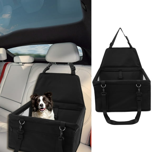 Ikoopy Oxford Cloth Car Pet Booster Seat Adjustable Strap Large Capacity Car Dog Bag Carrier With Safety Lock for Puppy Cat Travel