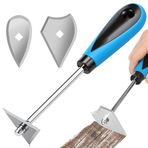 Ikoopy Paint Shave Hook Scraper Stainless Steel Paint Stripper Scraper Tool with 3 Interchangeable Blade for Removing Varnish Adhesive