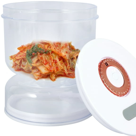 Ikoopy Pickle Jar with Strainer Flip and Stainless Steel Fork 200ml Leakproof Airtight Pickle Airtight Lid Hourglass Pickle Juice Separator Jar Air Drain Flip Pickle Storage Container