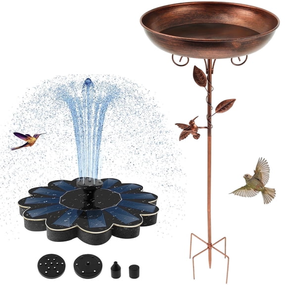 Wekvgz Polysilicon Board Solar Bird Bath Fountain Pump Versatile Solar Power Water Fountain Pump Easy to Install for Garden