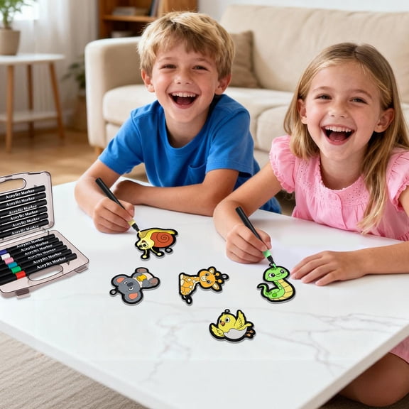 Ikoopy Puffy Paint Kit for Kid Foam Texture Painting Set with 12 Color Pen Upgrade DIY Puff to 3D Artcraft for Handicraft Activity Travel DIY Art Creation