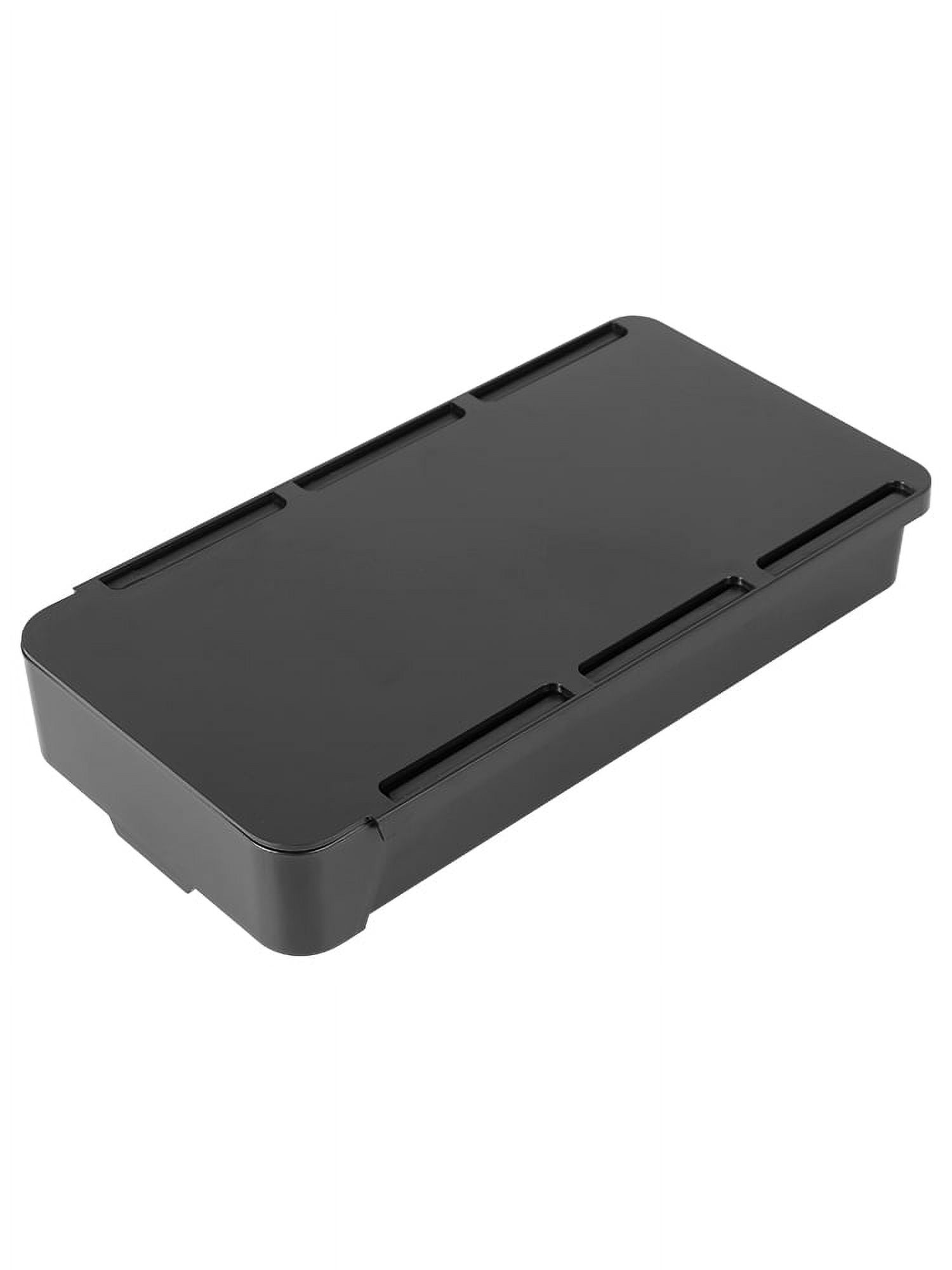 Cajón Adhesivo Para Escritorio - Organizador Oculto Debajo De La Mesa | ABS, 23x10x3 Cm, Negro/Gris | Para Oficina, Casa, Escuela