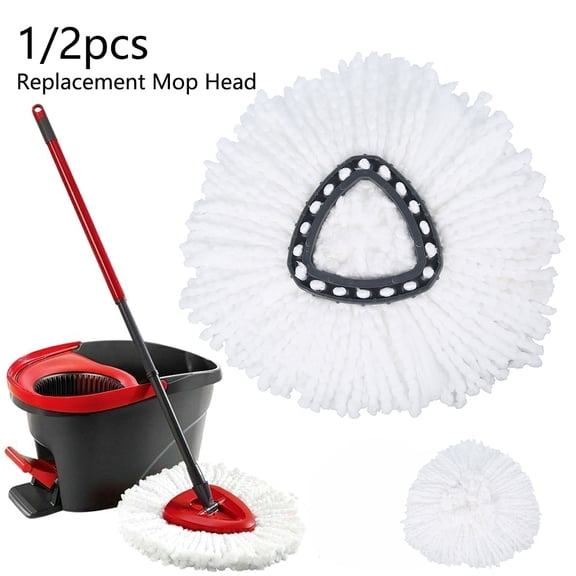 Ikoopy Replacement Mop Head Refill Microfiber Universal 360 Degree Rotating Mop Head Mop-Microfiber Head-Round Shape